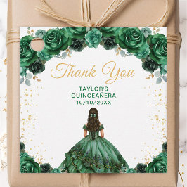 Etiquetas Para Lembrancinhas Princesa Verde Escura Quinceañera Obrigado