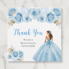 Etiquetas Para Lembrancinhas Princess in Blue Dress Quinceanera Thank You