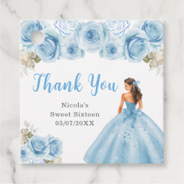 Etiquetas Para Lembrancinhas Princess in Blue Dress Sweet Sixteen Thank You