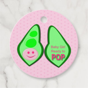 Etiquetas Para Lembrancinhas Pronto para Pop Baby Girl Pink Pea Chá de fraldas