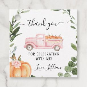 Etiquetas Para Lembrancinhas Pumpkin Floral Obrigado