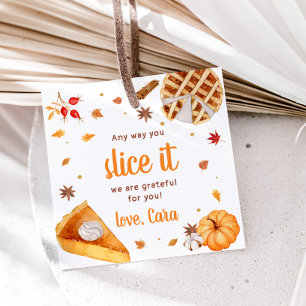 Etiquetas Para Lembrancinhas Pumpkin Pie Slice-Lo Na Praça de Ação de Graças