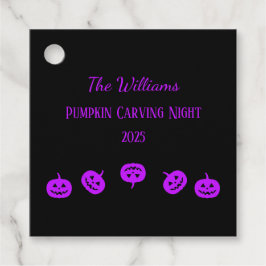 Etiquetas Para Lembrancinhas Pumpkin preto e roxo na noite de escultura, obriga