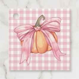 Etiquetas Para Lembrancinhas Pumpkin Rosa Gingham Ribbon, Coquette Pumpkin