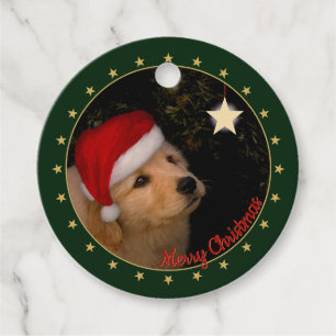 Etiquetas Para Lembrancinhas Puppy com Papai Noel e sua mensagem
