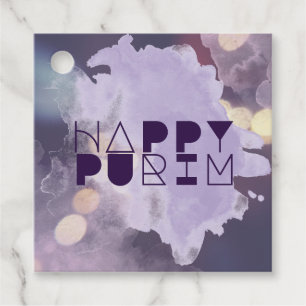 Etiquetas Para Lembrancinhas PURIM FELIZ em Roxo