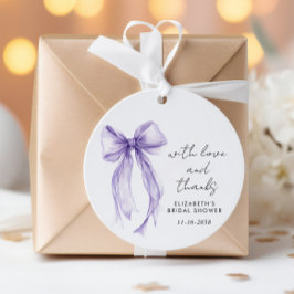 Etiquetas Para Lembrancinhas Purple Coquette Bow Bridal Shower Thank You