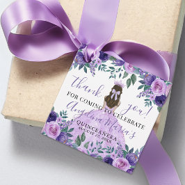 Etiquetas Para Lembrancinhas Purple Elegante Quinceanera Obrigado