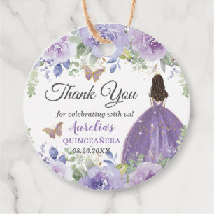 Etiquetas Para Lembrancinhas Purple Lilac Floral Butterflies Princesa Espanhol