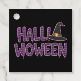 Etiquetas Para Lembrancinhas Purple Plaid Halloween Witch Hat