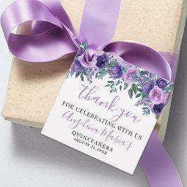 Etiquetas Para Lembrancinhas Purple Quinceanera Obrigado