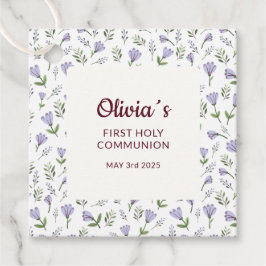 Etiquetas Para Lembrancinhas Púrpura Floral - Primeira Comunhão