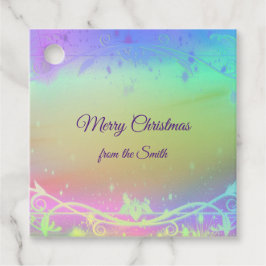 Etiquetas Para Lembrancinhas Púrpura Florescente Fundo de Natal Favorito