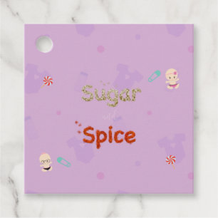 Etiquetas Para Lembrancinhas Quadrado de Chá de Sugar e Spice Baby Girl