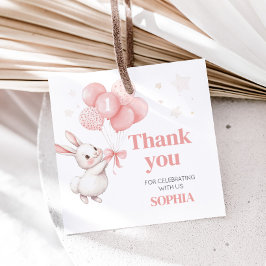Etiquetas Para Lembrancinhas Quadrado de Festa de aniversário de Bunny Balloon