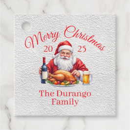 Etiquetas Para Lembrancinhas Quadrado de Natal Personalizável do Papai Noel Ale