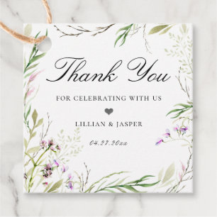Etiquetas Para Lembrancinhas Quadro Botânico Elegante de flor silvestre