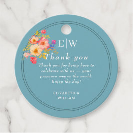 Etiquetas Para Lembrancinhas Quadro com Rosas, estilo de casamento em azul retr