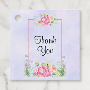 Etiquetas Para Lembrancinhas Quadro Floral de Cor de Água Rosa Moderna Obrigad