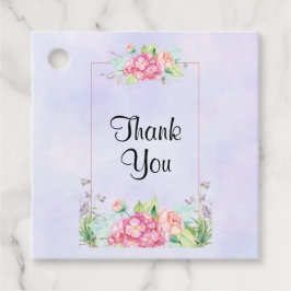 Etiquetas Para Lembrancinhas Quadro Floral de Cor de Água Rosa Moderna Obrigado