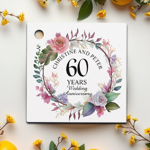 Etiquetas Para Lembrancinhas Qualquer Casamento (60) Aniversário Floral Elegant
