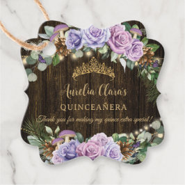 Etiquetas Para Lembrancinhas Quinceañera Floral Roxo-Encantada Rústica