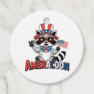 Etiquetas Para Lembrancinhas Raccoon Americoon Patriótico 4º de julho América