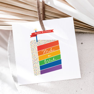 Etiquetas Para Lembrancinhas Rainbow Cake Happy Birthday faz um presente de des