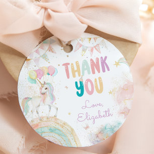 Etiquetas Para Lembrancinhas Rainbow Unicoran Girl Aniversário Obrigado