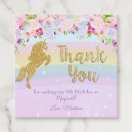 Etiquetas Para Lembrancinhas Rainbow Unicorn Festa de aniversário Purple Obriga