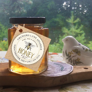 Etiquetas Para Lembrancinhas Rainha Abelha em Kraft Honey Jar Neck tag