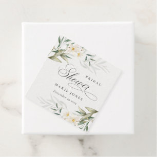 Etiquetas Para Lembrancinhas Ramalhete Floral Verde Branco Rústico Chá de Noiva