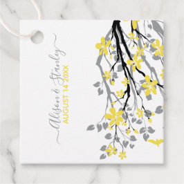 Etiquetas Para Lembrancinhas Ramificação de cinzas, flores amarelas iluminantes