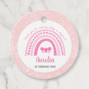 Etiquetas Para Lembrancinhas Rapariga Moderna Rosa Boho Rainbow Aniversário Ob