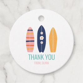 Etiquetas Para Lembrancinhas Rapariga Surfboard Beach aniversário Obrigado Favo