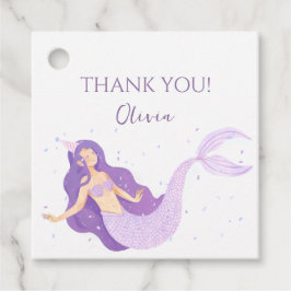 Etiquetas Para Lembrancinhas Raparigas Roxas Sereias Personalizadas Aniversário