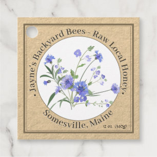 Etiquetas Para Lembrancinhas Raw Local Honey Neck Tag Kraft Wildflower