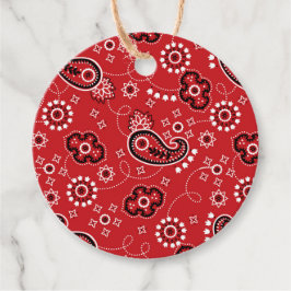 Etiquetas Para Lembrancinhas Red Bandana Modern Cowboy Ocidental Rodeo Exterior