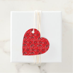 Etiquetas Para Lembrancinhas Red Bandana Western Cowboy Love Heart Classic