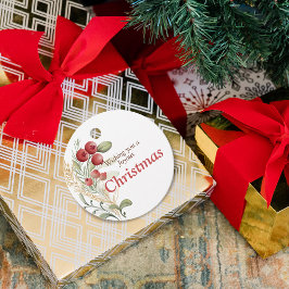 Etiquetas Para Lembrancinhas Red Berries Greenery Elegante Natal