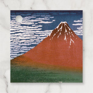 Etiquetas Para Lembrancinhas Red Fuji, Aka Fujiyama Volcano Katsushika Hokusai