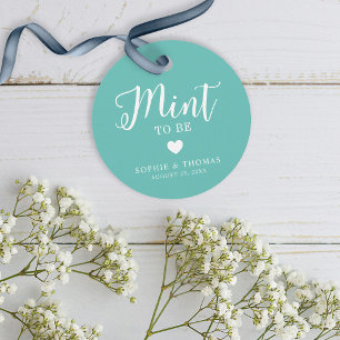 Etiquetas Para Lembrancinhas Relax Script Mint para ser Cor Casamento Editável