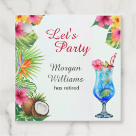 Etiquetas Para Lembrancinhas Retirement Tropical Summer Dine & Cocktail Party