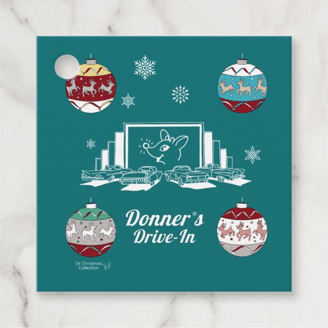 Etiquetas Para Lembrancinhas Retro Baby Reindeer (Frente)