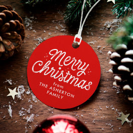 Etiquetas Para Lembrancinhas Retrô de Natal feliz - feriado vermelho