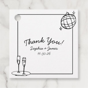 Etiquetas Para Lembrancinhas Retro Disco Personalizado Casamento Obrigado