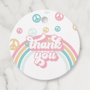 Etiquetas Para Lembrancinhas Retro Summer Rainbow Obrigado