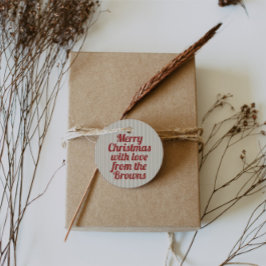 Etiquetas Para Lembrancinhas Retro Vintage Green Strips Vermelho Feliz Natal