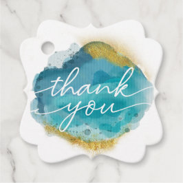 Etiquetas Para Lembrancinhas Rico quadrado aqua obrigado de praia de ouro você