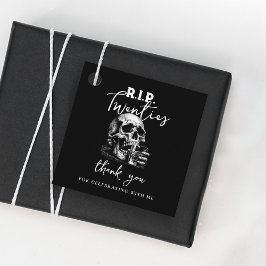 Etiquetas Para Lembrancinhas RIP 200 Black Skull Obrigado Aniversário